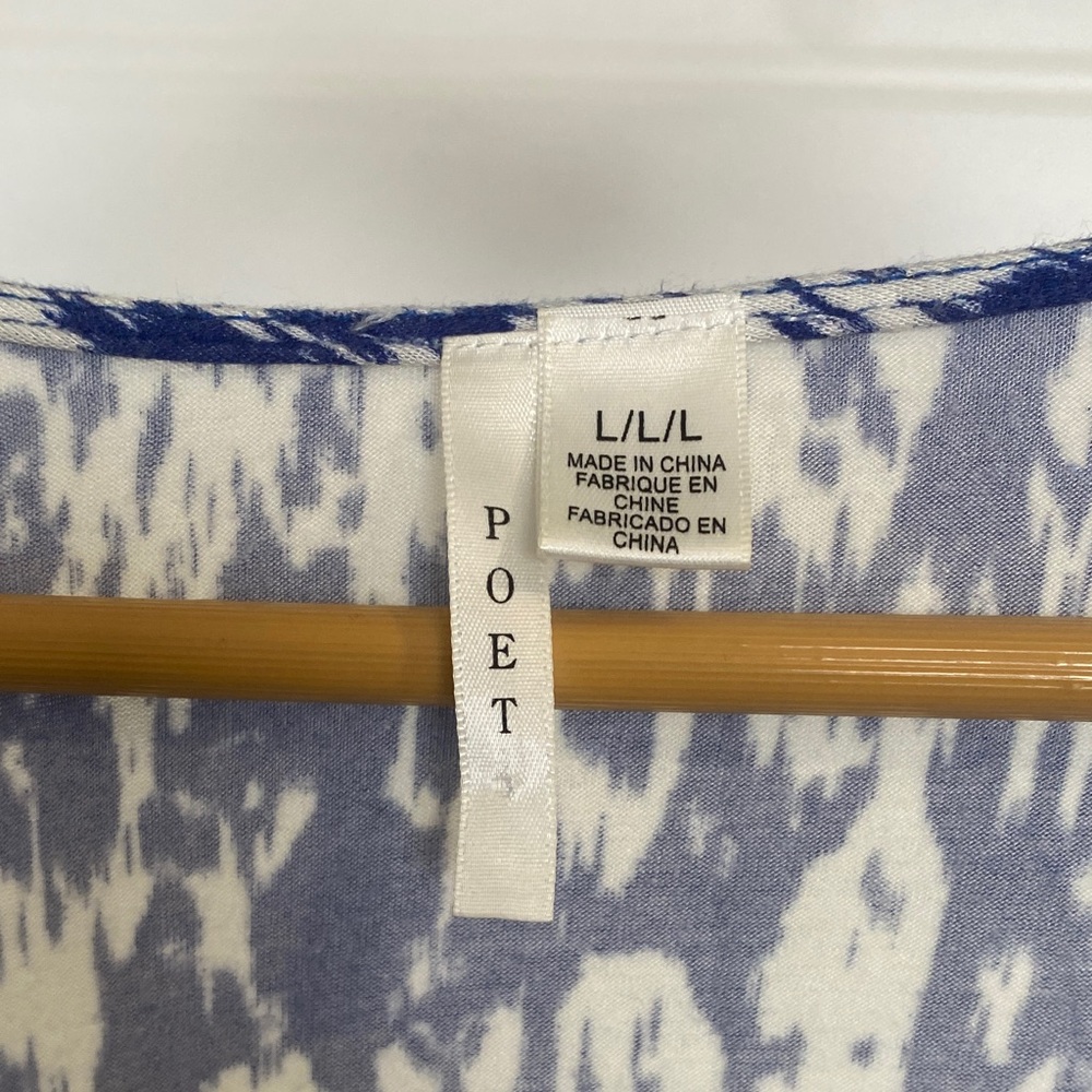 Blue and White Printed Maxi Dress - Picture 3 of 3